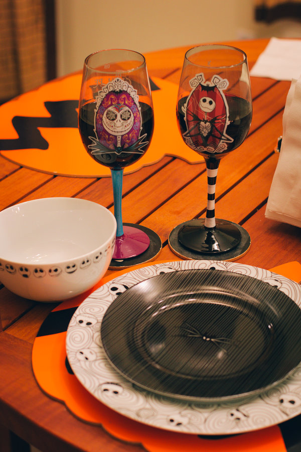 Nightmare Before Christmas Wine Glasses