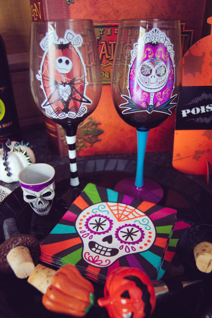 Nightmare Before Christmas Wine Glasses