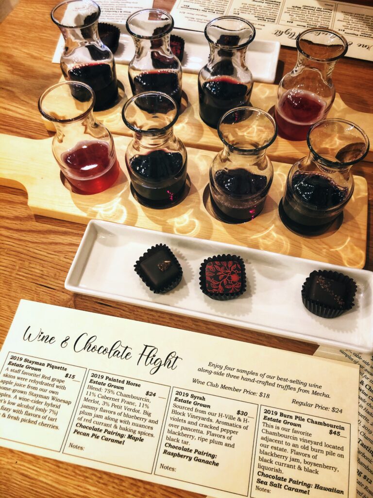 Wine and Chocolate Flights