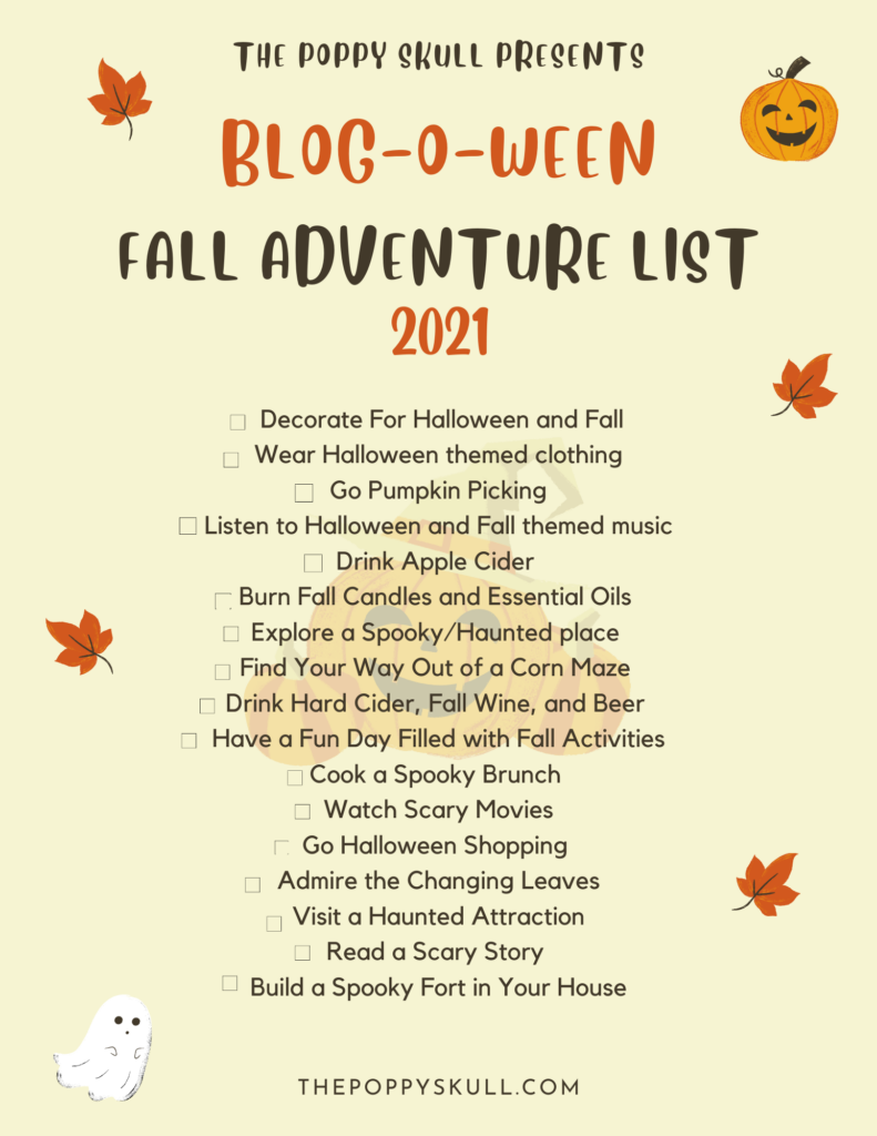 Blog-O-Ween Fall Adventure List 2021