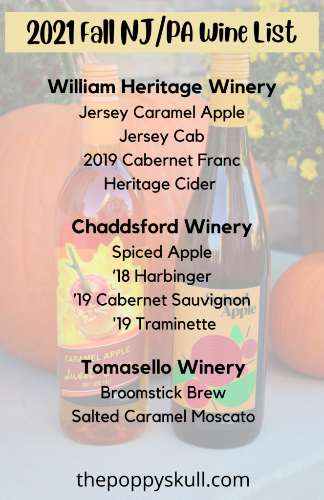 2021 Fall NJ/PA Wine List