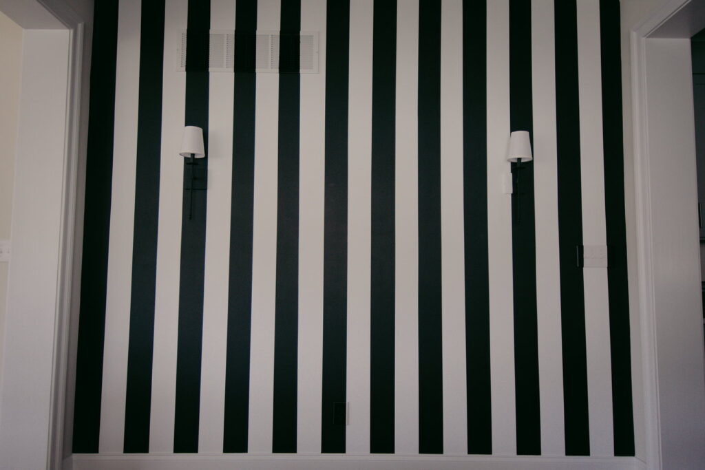 Black and White Striped Accent Wall