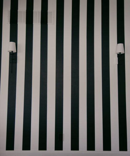 Black and White Striped Accent Wall