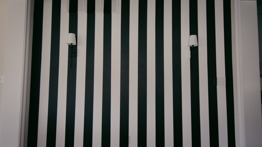 Black and White Striped Accent Wall