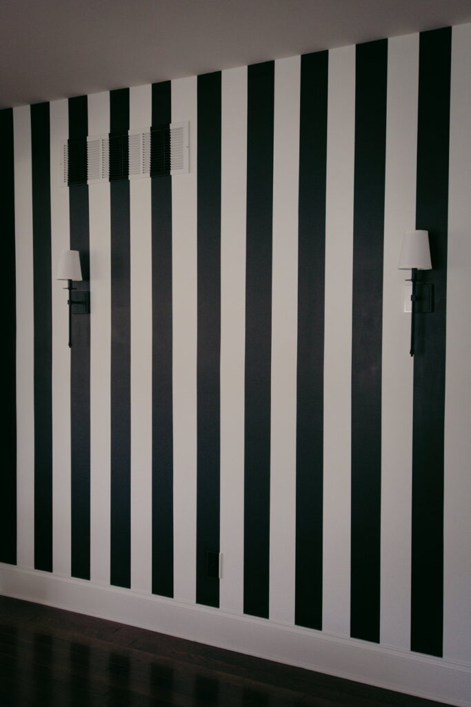 Black and White Striped Accent Wall