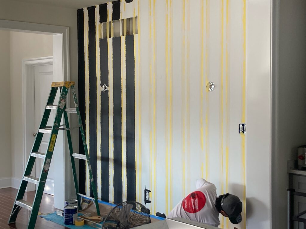 Painting Black Wall Stripes